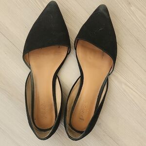 J. Crew Black Pointed D'Orsay Flats